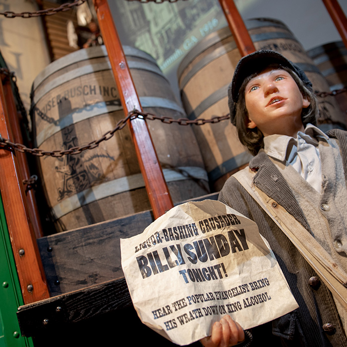 display at the american prohibition museum in savannah